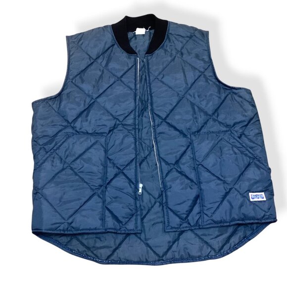 VTG Big Smith Mens Quilted Work Vest Navy Blue Size XL Outdoors Metrosexual - Picture 3 of 9